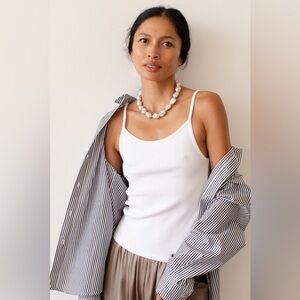 Donni ribbed spaghetti tank top